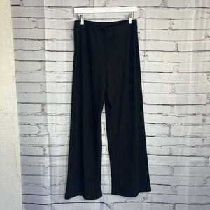 Donna Karan New York Black Ribbed Sweatpants SP Pull-On Lounge Minimalist Y2K